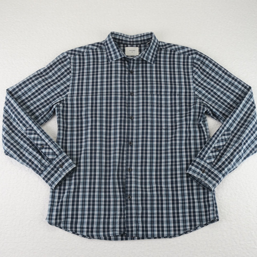 Billy Reid Long Sleeve Button Up Shirt Mens Medium Standard Blue Cotton
